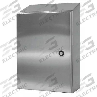 WIEGMANN Sloped Top Enclosure: 304 Stainless Steel, 36 in x 30 in x 16 in - Stainless Steel Enclosures
