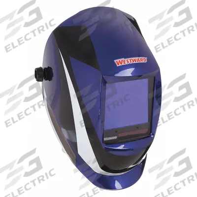 WESTWARD Welding Helmet: Auto-Darkening, 4 Arc Sensors, Graphics, Black/Blue/White - Auto-Darkening Welding Helmets - Graphic