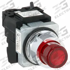 SIEMENS Illuminated Push Button: Illuminated, Extended Profile, Non-Metallic, 30 mm, 1NO/1NC (MPN 52PT6D2A). Key specifications — Brand: SIEMENS; Action: Momentary; Series: Class 52; Push Button Material Type: Non-Metallic.