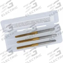 CLEVELAND Tap Kit: #5-40 UNC, H2 / 2B, 3 Flute, TiN Coated High Speed Steel (MPN C84226). Key specifications — attr1300563: One Each Taper, Plug, and Bottoming.