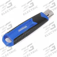 WESTWARD Safety Knife: 5 1/2 in Overall Lg, Rubberized, 1 1/4 in Overall Wd, Plastic, Black/Blue (MPN 31XM99). Key specifications — attr307884: Quick-Change; attr307885: Steel Standard Tip; attr307882: Blue; attr307878: Rubberized; attr307881: Plastic; attr324892: WESTWARD.