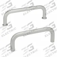 JW WINCO Pull Handle: Threaded Holes, Stainless Steel, Silver, 4 in Mounting Hole Center to Center (MPN 425-NI-0.31-4.00-GS). Key specifications — Screw Size: #8-32; Brand: JW WINCO; Color: Silver; _Leg Style: Grade 303.