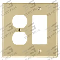 HUBBELL Wall Plate: Combo, 2 Gang, Ivory, Std Size (MPN P826I). Key specifications — Brand: HUBBELL; Material: Polycarbonate.