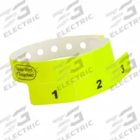 ID Wristband: Stubs Void If Detached, 10 in Overall Lg, 3/4 in Overall Wd, Vinyl, Yellow, 500 PK (MPN VC3-02). Key specifications — attr1085229: Yellow; attr1126094: Yellow.