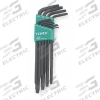WIHA Torx Key Set: Long, 10 Pieces, T10/T15/T20/T25/T27/T30/T6/T7/T8/T9 Tip Size, Std End, Pouch (MPN 37192). Key specifications — attr1205450: WIHA; attr1205441: Black Oxide.