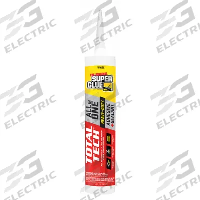 SUPER GLUE Construction Adhesive: Total Tech, 9.8 fl oz, Cartridge, White - General Purpose Construction Adhesives