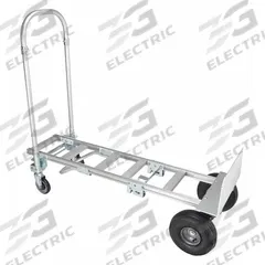 APPROVED VENDOR Convertible Hand Truck: 500 lb, Dual-Handle, Silver, Aluminum, Pneumatic, Rubber (MPN 21U664). Key specifications — Brand: APPROVED VENDOR.