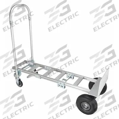 APPROVED VENDOR Convertible Hand Truck: 500 lb, Dual-Handle, Silver, Aluminum, Pneumatic - 2-Position Convertible Hand Trucks