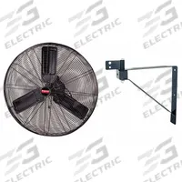 DAYTON Mounted Fan: 30 in Blade Dia, 120V AC, 1/4 hp Motor HP, Ceiling/Wall Mount, Non-Oscillating (MPN 1RWB4). Key specifications — Brand: DAYTON; Voltage: 120V AC; Number of Speeds: 2; Fan Mounting Location: Wall; Oscillation: Non-Oscillating; Mounting Type: Arm.