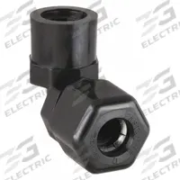 PARKER Compression Fitting Elbow: 3/8 in OD x 1/4 in Pipe Size, Compression x FNPTF, Polypropylene (MPN P6FE4). Key specifications — Standards: NSF/ANSI 51; Brand: PARKER.