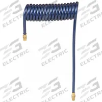 GUARDAIR Coiled Air Hose: 3/8 in Hose Inside Dia., Blue, Brass x Brass, 3/8 in x 3/8 in Fitting Size (MPN 38X12B04). Key specifications — Fitting Material: Brass x Brass; Fitting Type: MNPT x MNPT; Hose Color: Blue; Brand: GUARDAIR.