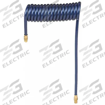 GUARDAIR Coiled Air Hose: 3/8 in Hose Inside Dia., Blue, Brass x Brass - Polyurethane Coiled Air Hose Assemblies with Polyurethane Cover