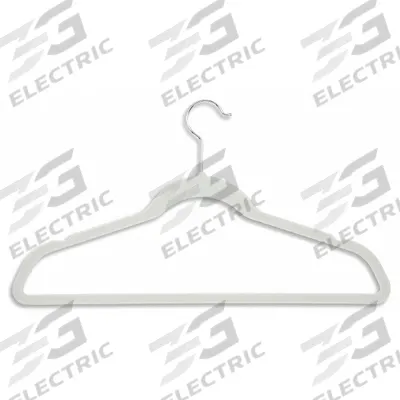 HONEY-CAN-DO Clothes Hanger: Velvet, 9 1/2 in Ht, 18 in Wd, White - Flocked Non-Slip Clothes Hangers