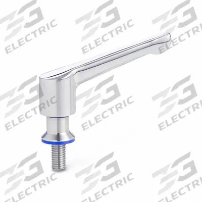 JW WINCO Adjustable Lever: SS, M10x1.5 Thread, 0.63 in Thread Lg - Hygienic Adjustable Tension Levers with Threaded Stud