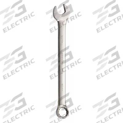 WESTWARD Combination Wrench: Alloy Steel, Satin, 50 mm Head Size, 25 3/4 in Overall Lg - Metric 12-Point Combination Wrenches