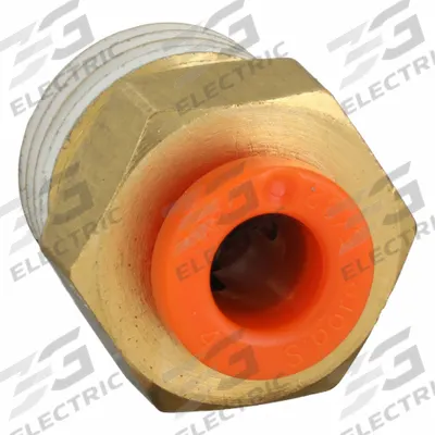 SMC Push-Fit Adapter Fitting: 5/32 in OD x 1/8 in Pipe Size, Push-to-Connect x MNPT - Polybutylene & Brass Tube Fittings