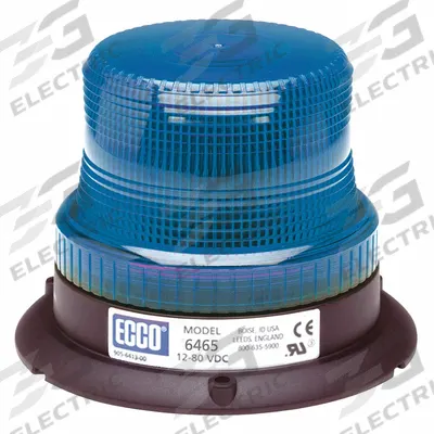 ECCO Beacon Light: Flashing Beacon, Blue, 3 7/8 in Overall Ht, LED - Vehicle Flashing Beacons