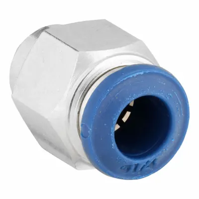 AIGNEP USA Push-Fit Adapter Fitting: 1/4 in OD x 5/16 in Pipe Size, Push-to-Connect x MUNF - Nickel-Plated Brass Tube Fittings