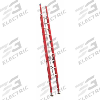 WESTWARD Extension Ladder: 24 ft Ladder Size, Fiberglass, 300 lb Load Capacity, 50 lb Wt - Non-Conductive Fiberglass Extension Ladders