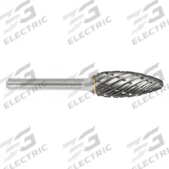 SGS PRO Carbide Bur: Flame, SH-5, Steel Cut, 1/2" x 1 1/4" Head, 1/4" Shank (MPN 19371). Key specifications — Trade Number: SH-5; Brand: SGS PRO.