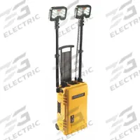 PELICAN Temporary Job Site Light: LED, 12,000 lm Max Brightness, 1 No. of Brightness Levels, IP54 (MPN 9460). Key specifications — Operating Voltage: 12V DC; Frame Color: Yellow; Brand: PELICAN.