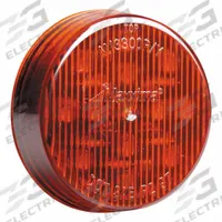 MAXXIMA Clearance Marker Light: Clearance Light, LED, Round, Surface Mount, Red, Grommet, IP67 (MPN M11300R). Key specifications — Lens Color: Red; Brand: MAXXIMA; Electrical Connection: PL-2 Connector; Lighting Technology: LED; Mount Type: Grommet; SAE Lens Code: P2.