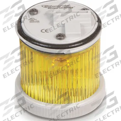EDWARDS SIGNALING Tower Light Module: Flashing/Steady, 240V AC, Yellow, 48 mm Overall Dia - Multimode Light Modules