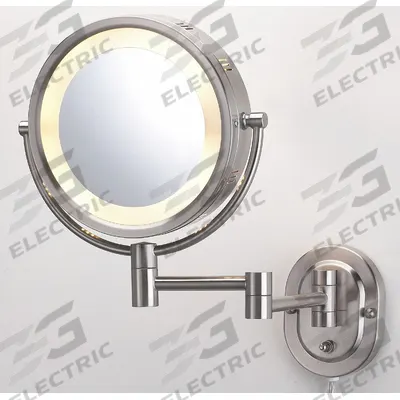 SEE ALL INDUSTRIES Makeup Mirror: Round, Glass, 13 in Overall Ht, 10 in Overall Wd, 4 in Overall Dp - Makeup Mirrors