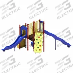 ULTRAPLAY Playground: Ground Spike, 31.4 ft Installation Zone Lg, 26.1 ft Installation Zone Wd (MPN UPLAY-005-P). Key specifications — attr1007486: Bass Drum; attr1007487: 5 to 12 yr; attr1007494: Galvanized Steel (Tube).