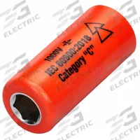 ITL Insulated Socket: 1/4 in Drive Size, 5/16 in/8 mm Socket Size, 1 5/8 in Overall Lg, 6-Point, Std (MPN 07208). Key specifications — attr1204321: Not Tether Capable; attr1204320: Chrome; attr1204316: ITL.