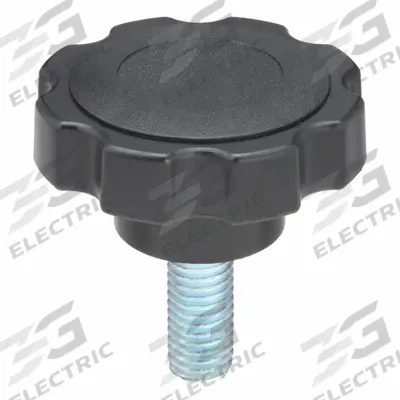 INNOVATIVE COMPONENTS Hand Knob: 8 Point, Plastic w/ Steel Thread, 1/2"-13 Thread - 8-Arm Knobs with Threaded Stud