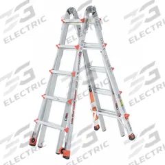 LITTLE GIANT Combination Ladder: 6 Configurations, Aluminum, 300 lb Load Capacity, 47 lb Wt (MPN 15182-882). Key specifications — Brand: LITTLE GIANT; Included Features: Trestle Brackets.