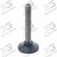 JW WINCO Male-End Leveling Mount: Swiveling Stud, M8 Thread Size, 15 mm, 3.5 kN Capacity (MPN 638-15-M8-58-NI). Key specifications — Finish: Matte; Base Shape: Round; Load Capacity: 3.5 kN; Thrust Pad Material: Polyacetal; Includes: Plastic Thrust Pad.