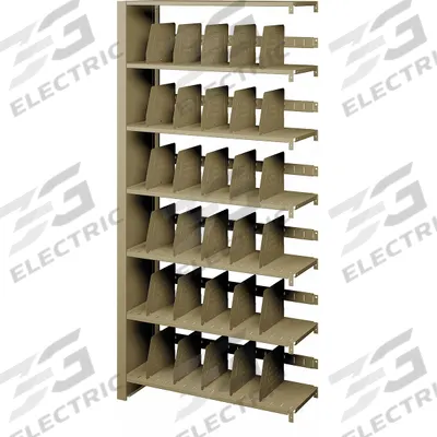 TENNSCO Add-On Open File Shelves: Open Back, 30 Dividers, 6 Shelves, 76 in Overall Ht - Add-On Shelves