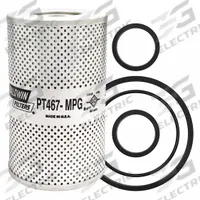 BALDWIN FILTERS Hydraulic Filter: Hydraulic Fluid, Cartridge, 1 7/8 in Inside Dia, 7 in Overall Ht (MPN PT467-MPG). Key specifications — Media Material: Cellulose; Brand: BALDWIN FILTERS; Compatible Fluid Type: Hydraulic Fluid; Compatible Vehicle Make: Agco; Includes: (4) Furnished Gaskets.