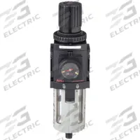 ARO Filter-Regulator: 1500 Series, 3/8 in NPT, 90 cfm, 5 micron, 0 psi to 140 psi, Manual Drain (MPN P39234-600). Key specifications — attr109419: ARO; attr109429: Aluminum; attr109463: Yes; attr109468: 1500.