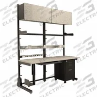 HERGO Computer Workstation: 1 Shelves, 3 Display Mounts, 87 in Overall Ht, 60 in Overall Wd, 1 Trays (MPN 95-TRIMO-000)