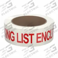 TAPECASE Packing Tape: 2 in Imperial Tape Wd, 55 yd Imperial Tape Lg, 1.9 mil Tape Thick (MPN 15C754). Key specifications — Product Type: Preprinted Messaging Packing Tape; Message: Packing List Enclosed; Brand: TAPECASE; Tape Series: 150SP.