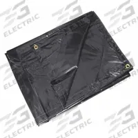 APPROVED VENDOR Tarp: 19.5 ft Lg, 11.33 ft Wd, Heavy Duty, 20 mil, Vinyl, Black, 18 oz/sq yd (MPN 5WTY9). Key specifications — Color: Black; Brand: APPROVED VENDOR; Resistance Properties: Flame Retardant; Includes: D-Rings Sewn Into the 2 Length Sides.