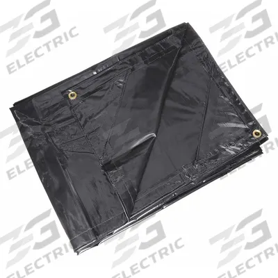 APPROVED VENDOR Tarp: 19.5 ft Lg, 11.33 ft Wd, Heavy Duty, 20 mil, Vinyl, Black - Vinyl Tarps