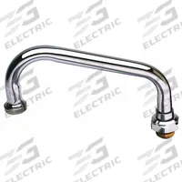 T&S BRASS Spout: Spout, Double-Bend, Swivel Spout, Brass, Chrome, 26.3 gpm Flow Rate, Laminar (MPN 059X). Key specifications — Includes: Nozzle; Product Type: Spout; Spout Style: Swivel; Body Material: Brass; Brand: T&S BRASS.