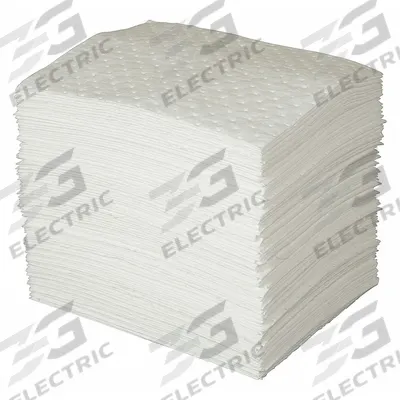 BRADY SPC ABSORBENTS Sorbent Pad: 33 oz Volume Absorbed Per Pad, Polypropylene, White, Box - Sorbent Pads