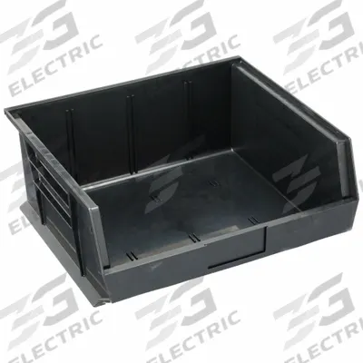 QUANTUM STORAGE SYSTEMS Conductive Bin: 16 1/2 in x 14 3/4 in x 7 in, Black - ESD Static-Control Plastic Bins