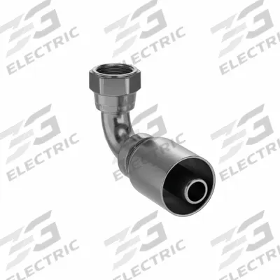 Parker Hydraulic Crimp Fitting: Steel x Steel, 90° Elbow, -8 For Hose Dash Size - Parker Crimp Hydraulic Hose Fittings with JIC Connection