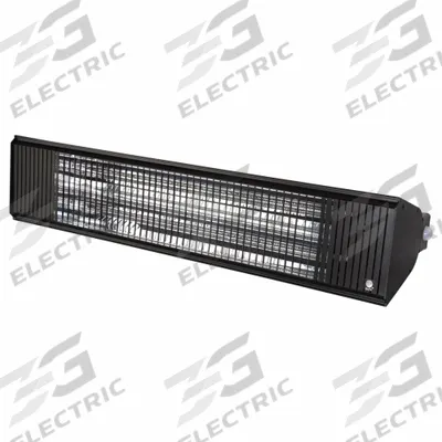 AURA Electric Infrared Heater: 6,000 W Watt Output, 240V AC, 1 Phase, Hardwired - Indoor/Outdoor Suspended Infrared Radiant Electric Wall Heaters