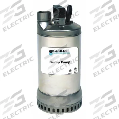 GOULDS Plug-In Utility Pump: 1/2 hp, 3/8 in Max. Dia. Solids, Continuous Duty - Heavy-Duty Submersible Electric-Operated Dewatering Pumps