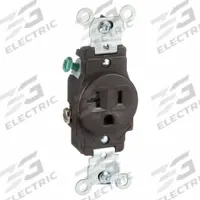 LEVITON Receptacle: Single, 5-20, Brown, 125V AC, 20 A, 2 Pole / 3 Wire (MPN 5801)