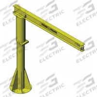 HARRINGTON Jib Crane: Base Plate Mounted, 1,000 lb Load Capacity, 10 ft Max Lifting Ht (MPN 350-1000-10-10). Key specifications — Beam Type: Open Beam; Base Mount Type: Base-Plate Mounted; Body Material: Steel; Brand: HARRINGTON; Included Components: Hardware; Power Source: Manual; Mount Type: Base Plate Mounted; Lifting Capacity: Up to 2,000 lbs.
