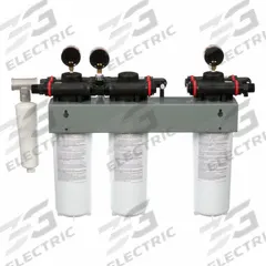 3M Water Filter System: 5 micron, 7 gpm, NPT, 18 3/4 in Overall Ht, 70,000 gal, 4 Filters Included (MPN DF265-CLX; 5627004). Key specifications — Brand: 3M; Reduces: Chlorine Taste; Filter Media: Pleated Membrane.