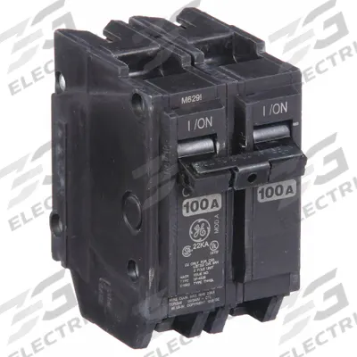 GE Miniature Circuit Breaker: THHQL, 100 A, 120/240V AC, Single Phase, 22kA at 120/240V AC - THQP, THQL & THHQL Series, Plug-In GE Miniature Circuit Breakers